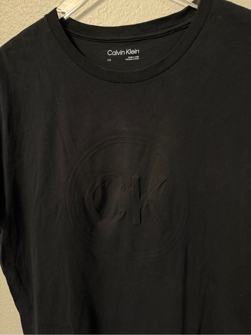 Calvin Klein Black Short-Sleeve Embossed Logo Tee